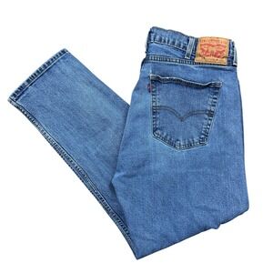 Levis 505 Regular Fit Straight Leg Jeans Mens 38x30 Medium Wash Blue Denim Pants